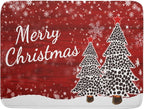 Merry Christmas Tree Red Dish Drying Mat by Anyako