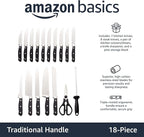 Amazon Basics 18-Piece Premium High-Carbon Stainless Steel Kitchen Knife Set - Image 2