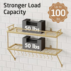 KES 30-Inch Gold Pot Rack Wall Mounted, 2-Tier Hanging Pot and Pan Organizer - Image 3