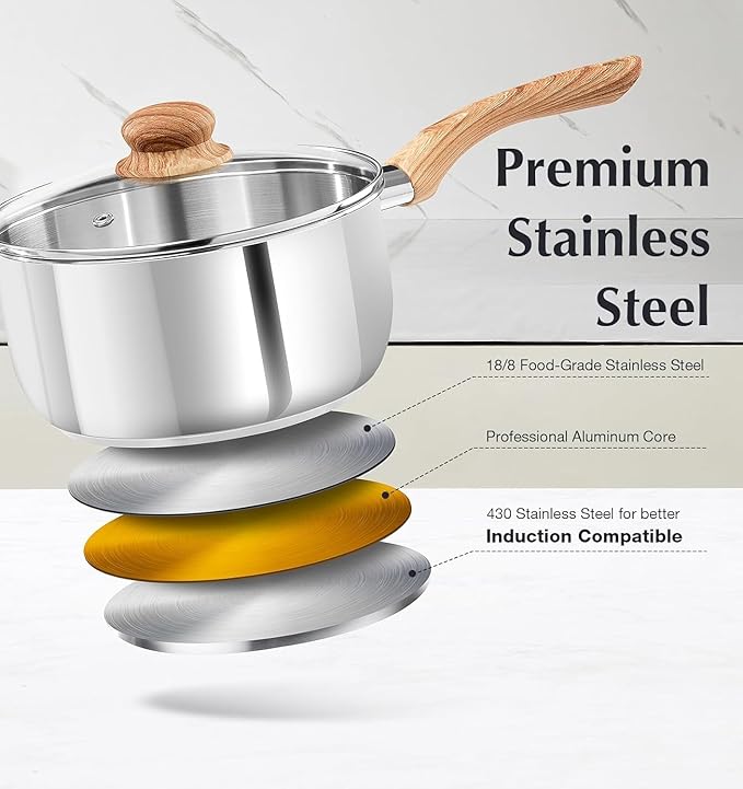 KOCH SYSTEME CS Stainless Steel Saucepan, 1 Quart Saucepan - Image 2