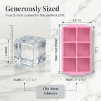 KitchFort Large Silicone Ice Cube Tray, Easy Release 2" Big Ice Cubes - Image 8
