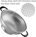 Tiawudi 18/8 Stainless Steel Colander, Easy Grip Micro-Perforated 5-Quart - Image 2