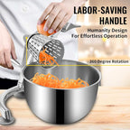 VEVOR Rotary Cheese Grater, Zinc Alloy Rotary Vegetable Mandoline, Manual - Image 5