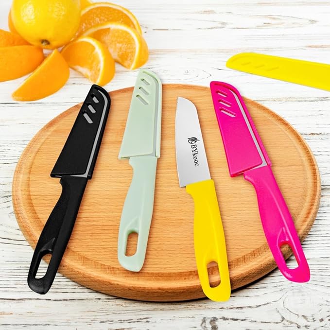 BYkooc 8 pieces Paring Knives, Ultra Sharp Vegetable and Fruit Knife, German - Image 6