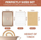 Baking Sheet with Wire Rack Set, 2 Sheet Pans with 2 Cooling Racks, Includes 50 - Image 2