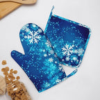 Oven Mitts and Pot Holders Blue Snowflake Winter Christmas Silicone Kitchen - Image 8