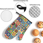 Mexican Talavera Tile Oven Mitts and Pot Holders Sets of 3, Heat Resistant - Image 6