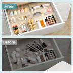 WOWBOX 44 PCS Clear Plastic Drawer Organizer Set, 5 Varied Size storage Bins - Image 6