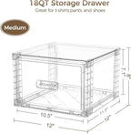 Vtopmart 4 Pack 18QT Clear Stackable Storage Drawers, Easily Assemble Closet - Image 2