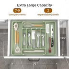 ukeetap Extra Large Expandable Silverware Organizer, BPA-Free Food-Safe Cutlery - Image 2
