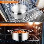 DELARLO Tri-Ply Stainless Steel Stock Pot, 5QT Non Stick Pots, Induction Ready - Image 5