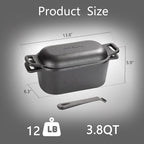 2-in-1 Pre-Seasoned Cast Iron Dutch Oven Pot - Image 2