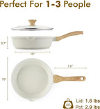 SENSARTE Nonstick Ceramic Saute Pan 10 Inch/3.5QT, Non-toxic Deep Frying Pan - Image 6