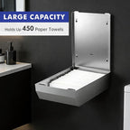 Paper Towel Dispenser Wall Mount, Keyless Magnetic Closure, Brushed Stainless - Image 3