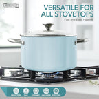 MICHELANGELO Stock Pot with Lid, 6 Quart Cooking Pot with Ceramic Coating - Image 2