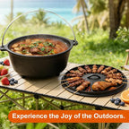 10 QT Pre-Seasoned Cast Iron Camp Dutch Oven - Image 7