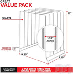 Stock Your Home White Extra Tall Steel Baking Pan Organizer Rack - Image 2