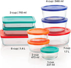 Pyrex Simply Store Mixed Sized Glass Food Storage Set, Round & Rectangular - Image 2