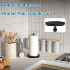Paper Towel Holder Countertop, One-Handed Tear, Stainless Steel, Weighted Base - Image 4