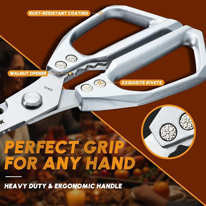 Huusk Kitchen Scissors and Potato Peelers Set, Stainless Steel Cooking Shears - Image 4