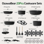 23 Pcs Pots and Pans Set Non Stick, Ceramic Cookware Set Non Toxic - Image 2