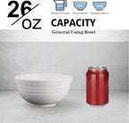 Wrova Wheat Straw Bowls Set of 8, Unbreakable White Cereal Bowl 26OZ, Microwave - Image 3
