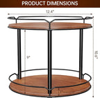 12.4" Lazy Susan Organizer 2 Tier, Rotating Spice Rack, Wooden Spinning Spice - Image 9