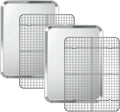 Baking Sheet with Cooling Rack Set, Deedro Stainless Steel Cookie Half Sheets by Deedro