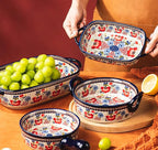 Vintage Flowers Style Ceramic Bakeware Casserole Dish Baking Pan Lasagna Pans - Image 5