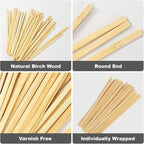 100pcs Wood Coffee Stirrer Sticks, 5.5 Inch Wooden Swizzle Stick Beverage Mixer - Image 3