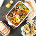 Sweejar Casserole Dishes for Oven, Ceramic Bakeware Set of 3, Lasagna Pan Deep - Image 4