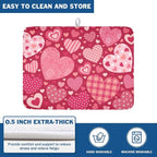 Valentine's Day Dish Drying Mat 18 x 24 Inch Heart Shaped Pattern Dish Drying - Image 5
