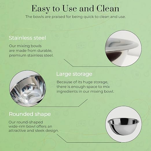 OCS Parts 8 Quart Mixing Bowl | 13.25-Inch Stainless Steel Professional Grade - Image 7
