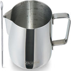 Milk Frothing Pitcher, Thicker Version 12oz Espresso Steaming Pitchers by Zroden