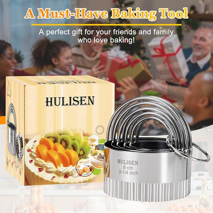 HULISEN Biscuit Cutter Set, Stainless Steel Round Biscuit Cutters - Image 7