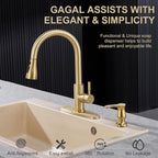 GAGALIFE Kitchen Sink Soap Dispenser Gold, Built in Soap Dispenser - Image 3