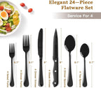 Astercook 24-Piece Black Silverware Set - Image 2