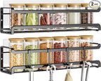 Bunoxea Spice Rack wall mounted 2 Pack, Space-Saving Spice Organizer by Bunoxea