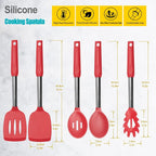 Silicone Spatula and Cooking Spoon, 5 Pack Non-Stick Cooking Utensils - Image 2
