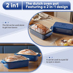 Enameled Cast Iron Dutch Oven for Bread Baking, 9×5 Dutch Oven Pot - Image 3