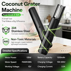 2026 New Electric Coconut Grater, 125W USB Rechargeable Handheld Coconut - Image 6