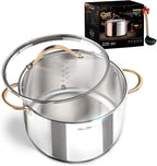 Ciwete 8 Quart Stock Pot, 3 Ply Whole Clad Stainless Steel Stock Pot, 8 QT by Ciwete
