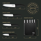 Vos Ceramic Knife Set with Block, Ceramic Knives Set - Image 6