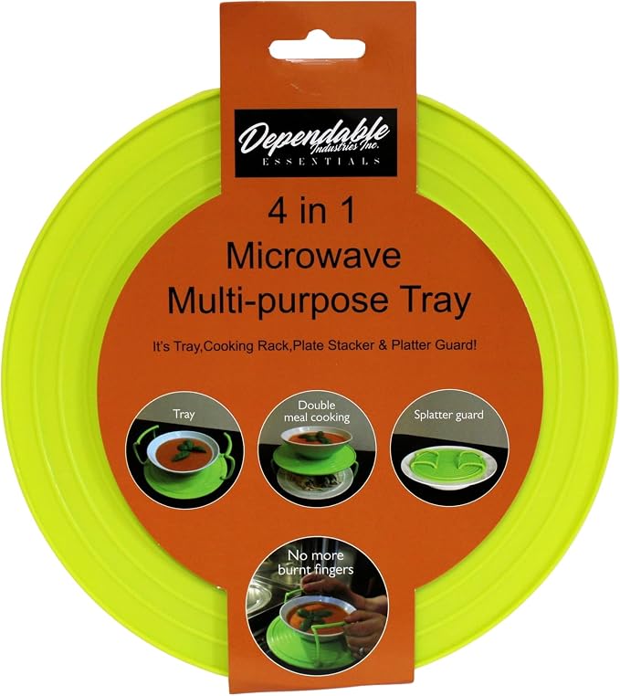 Microwave Multipurpose 4 in 1 Tray Stand Rack Splatter Guard Carry Tray - Image 5