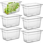 CURTA 6-Pack 1/4 Size 6" Deep NSF Polycarbonate Food Pans | Dishwasher & by CURTA