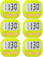 6 Pack Digital Kitchen Timers for Cooking Magnetic Timer for Cooking Loud Alarm by AOUCE