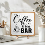 Rustic Coffee & Tea Bar Decor Sign, Funny Wooden Plaque - Image 5