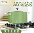 MICHELANGELO Stock Pot with Lid, 6 Quart Cooking Pot with Ceramic Coating - Image 4