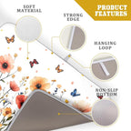 Poppy Flower Dish Drying Mat 18x24 Inch Floral Leaves Dish Drainer Protector - Image 4