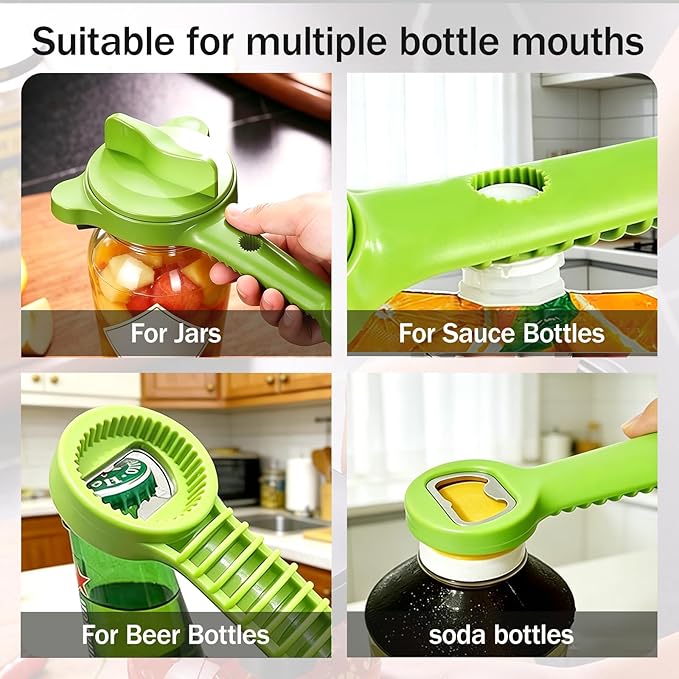 Adjustable Jar Opener for Weak Hands, 4-in-1 Multi-Function Manual Bottle - Image 6